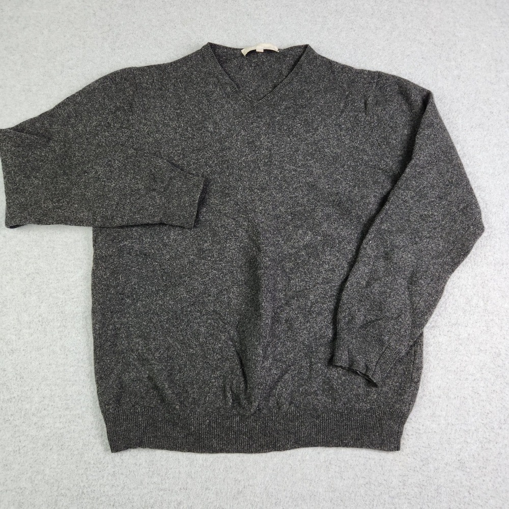 Ferre Milano Sweater Mens XXL Black Wool Cashmere  Knitwear Long Sleeve V-Neck‎